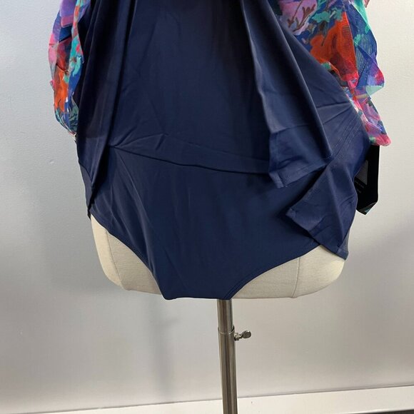 Mazu Swim Women's two-piece Navy Floral Swimsuit - Size 10 - NWT - Picture 4 of 8